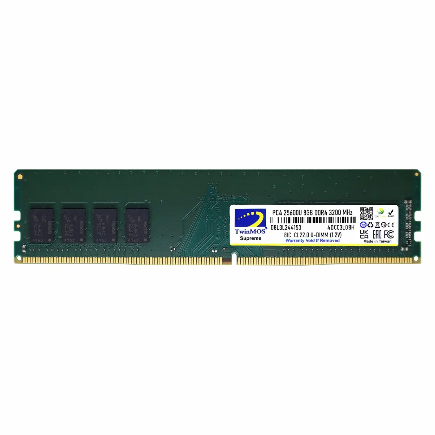رم TwinMOS DDR4 U-DIMM 8GB Single 3200MHz CL22